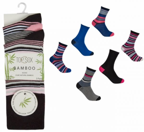 Bamboo striped Non elastic socks (3 pair pack) 1 (1)