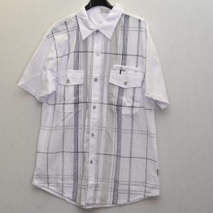Double pocket short sleeve shirt white