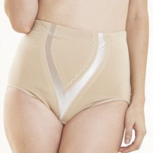 Firm control high waisted briefs with Satin panel natural