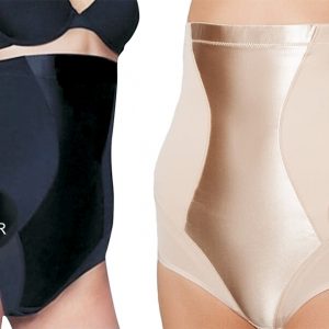 High Waist Control Brief With Satin Front