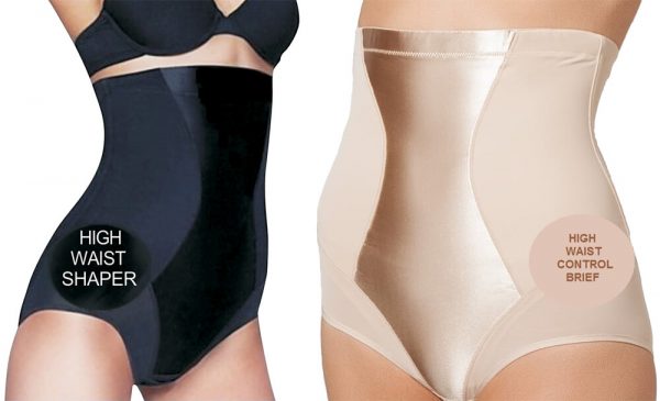 High Waist Control Brief With Satin Front
