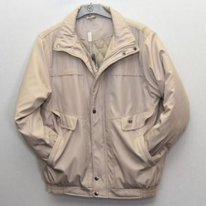 Mens Quilted Bomber Jacket Stone