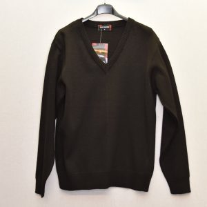Plain knitted v-neck Jumper Black